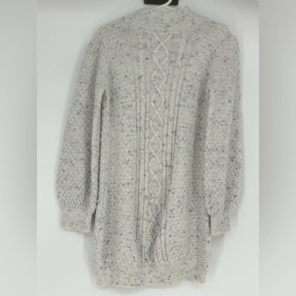 Janie and Jack Blue Speckled Marled Cable Knit‎ Sweater Dress-Cream & Sugar Sz.4